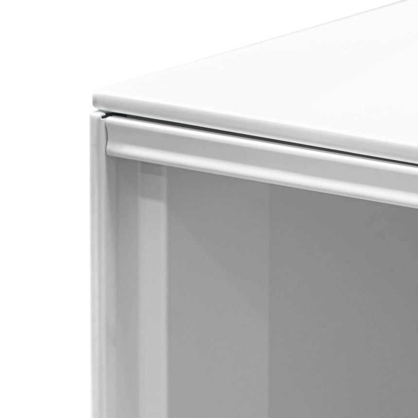 CDT6169-SN Inter-layered White Storage Cabinet - Grey Doors