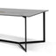 CDT6387-KS 1.9m Grey Glass Dining Table - Black Base