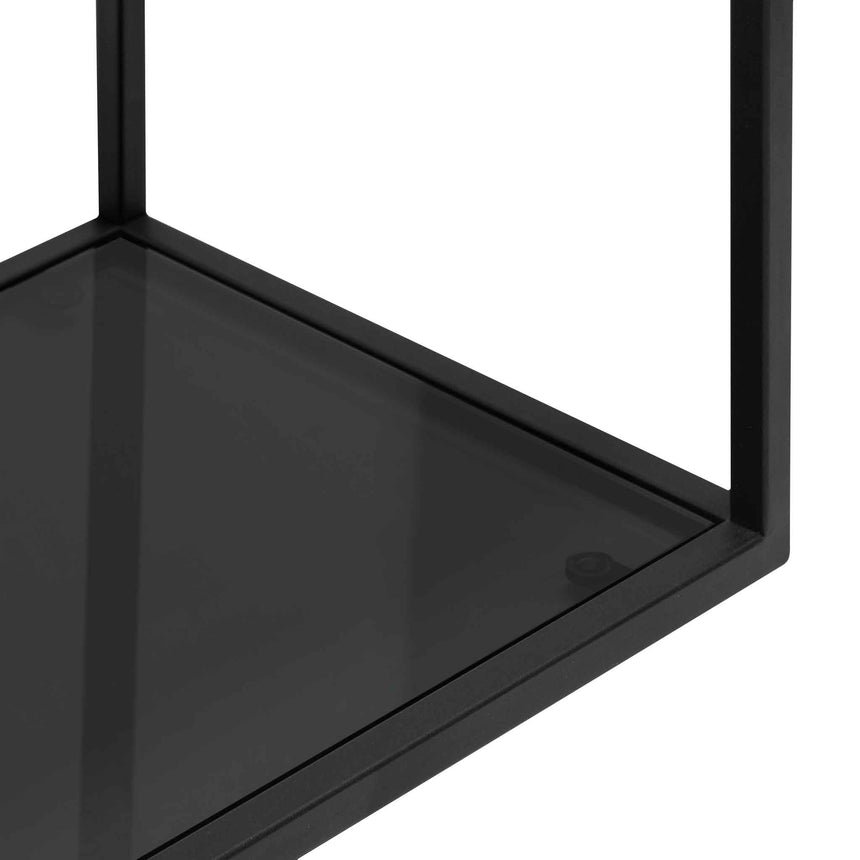 CDT6388-KS 1.2m Grey Glass Console Table - Black Base