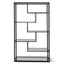 CDT6389-KS 1.2m Grey Glass Shelving Unit - Black Frame