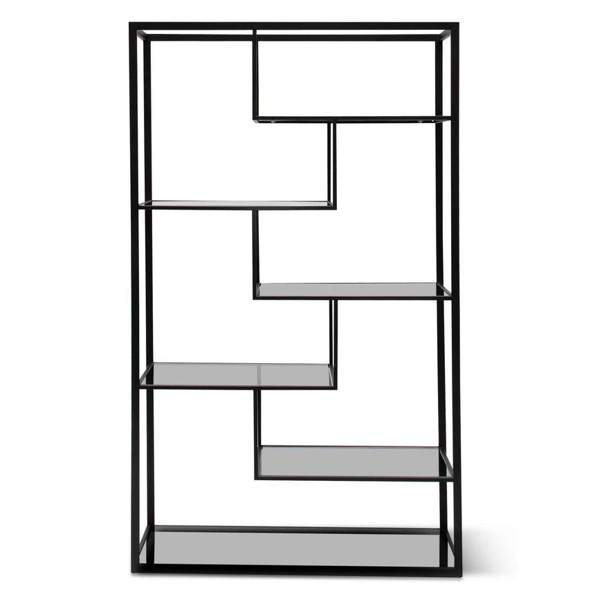 CDT6389-KS 1.2m Grey Glass Shelving Unit - Black Frame