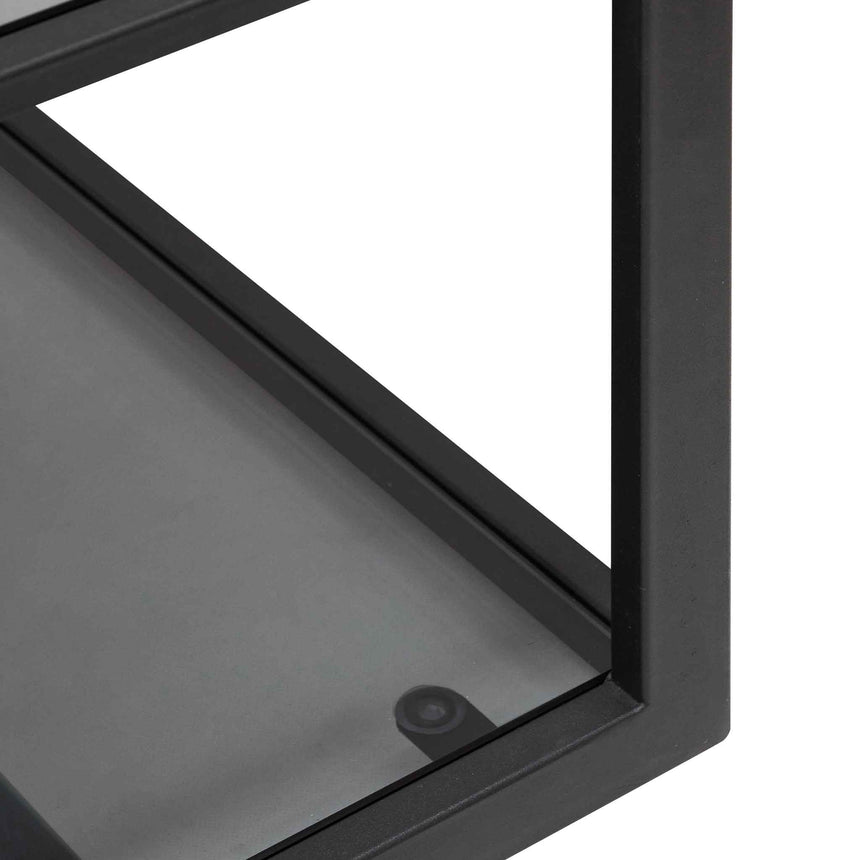 CDT6389-KS 1.2m Grey Glass Shelving Unit - Black Frame