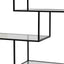 CDT6389-KS 1.2m Grey Glass Shelving Unit - Black Frame