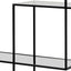 CDT6393-KS Grey Glass Small Shelving Unit - Black Frame