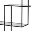 CDT6393-KS Grey Glass Small Shelving Unit - Black Frame