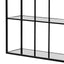 CDT6393-KS Grey Glass Small Shelving Unit - Black Frame