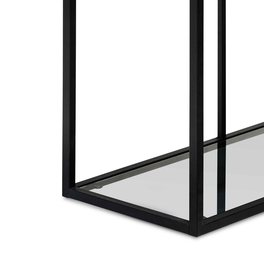 CDT6393-KS Grey Glass Small Shelving Unit - Black Frame