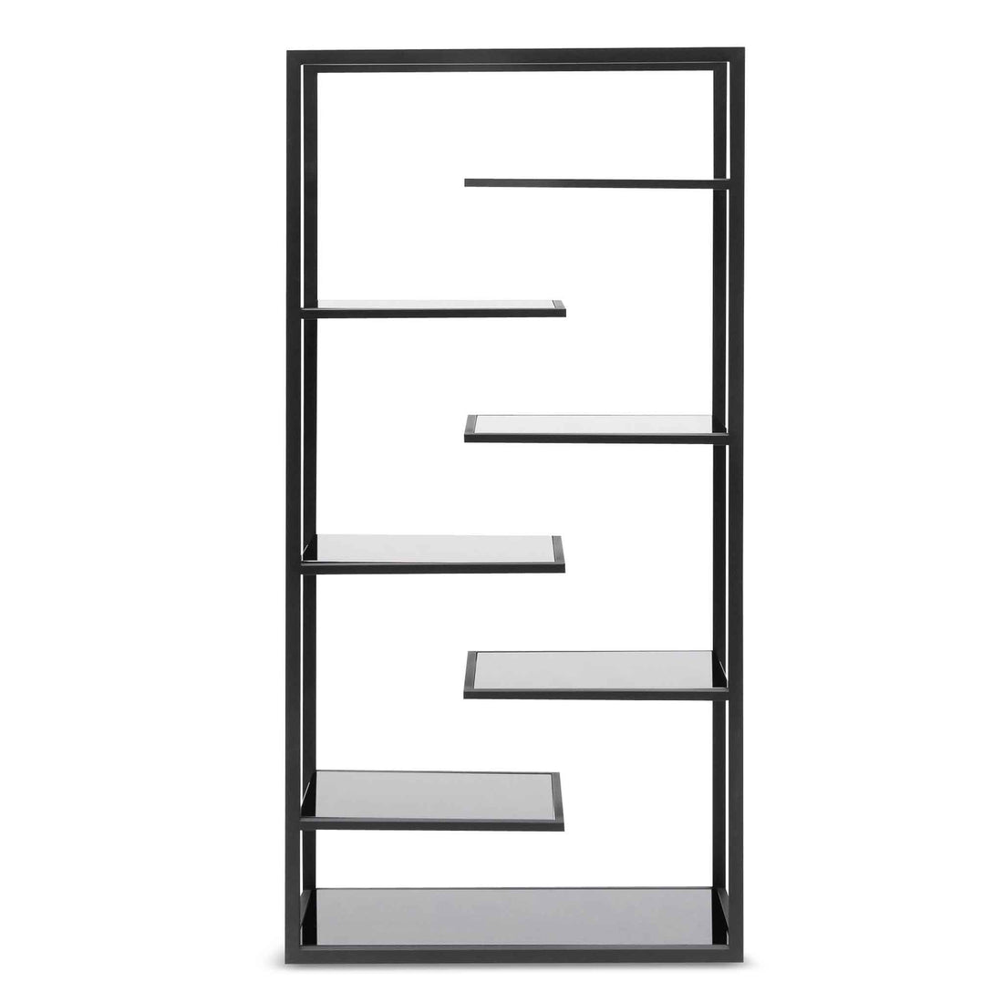 CDT6394KS 1.8m(H) Black Glass Shelving Uni... Calibre Furniture