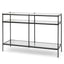 CDT6395-KS 1.2m Grey Glass Console Table - Black Base