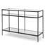 CDT6395-KS 1.2m Grey Glass Console Table - Black Base