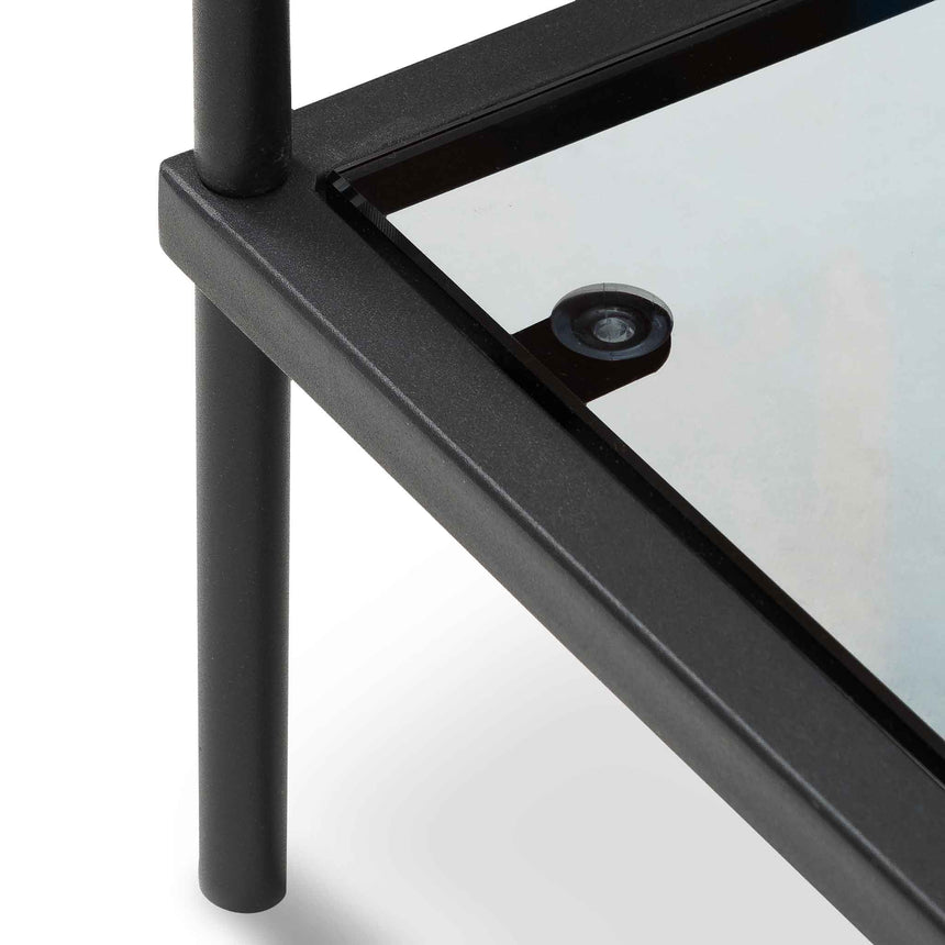 Ex Display - CDT6395-KS 1.2m Grey Glass Console Table - Black Base