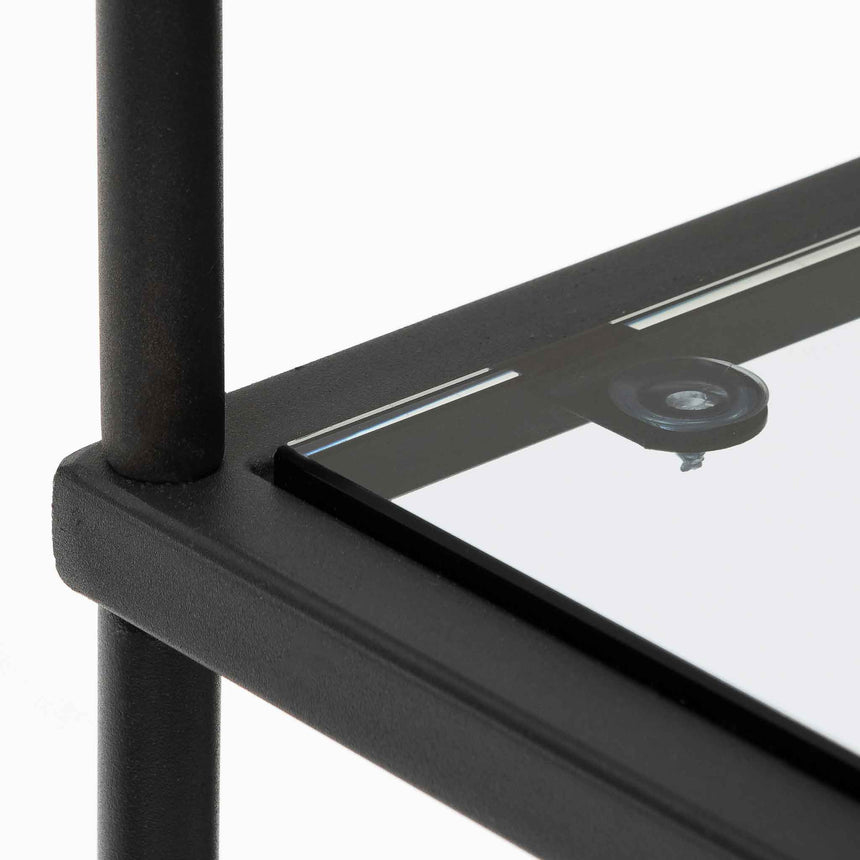 Ex Display - CDT6395-KS 1.2m Grey Glass Console Table - Black Base
