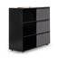 CDT6548-SN Inter-layered Black Storage Cabinet - Grey Doors