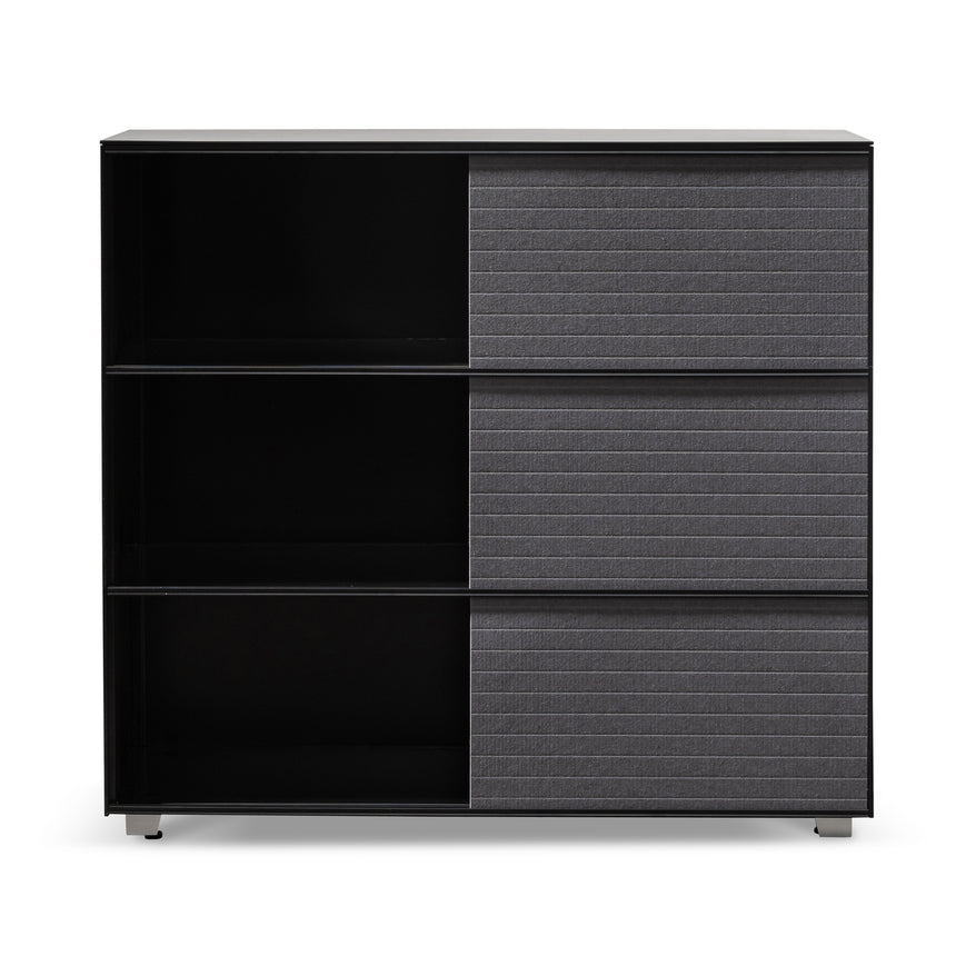 CDT6548-SN Inter-layered Black Storage Cabinet - Grey Doors
