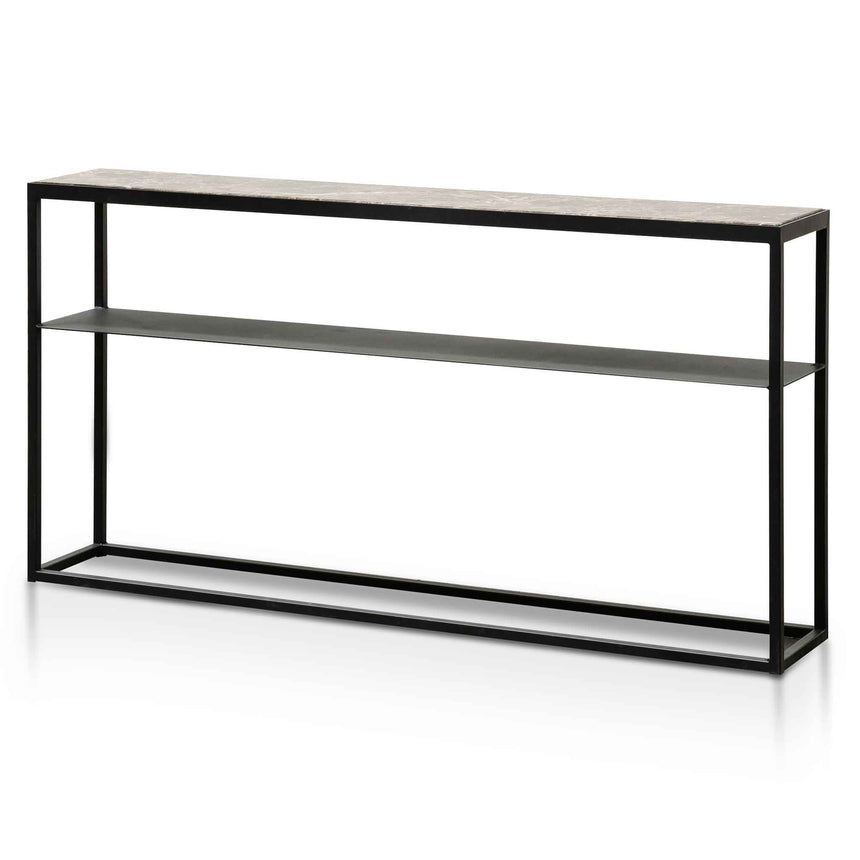 CCF2008-SD 100cm Marble Coffee Table with Black Legs