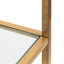 CDT6568-BS 1.4m Glass Shelving Unit - Brushed Gold Frame