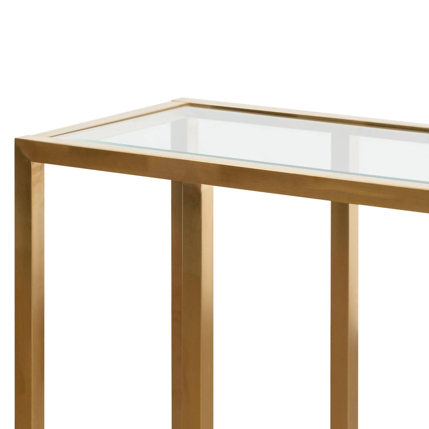 CDT6569-BS 1.6m Glass Console Table - Brushed Gold