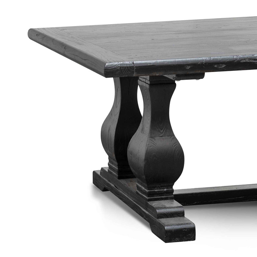 CDT6616 Elm Wood Dining Table 2.4m - Full Black