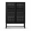 CDT6908-KD Black Bar Cabinet - Flute Glass Doors