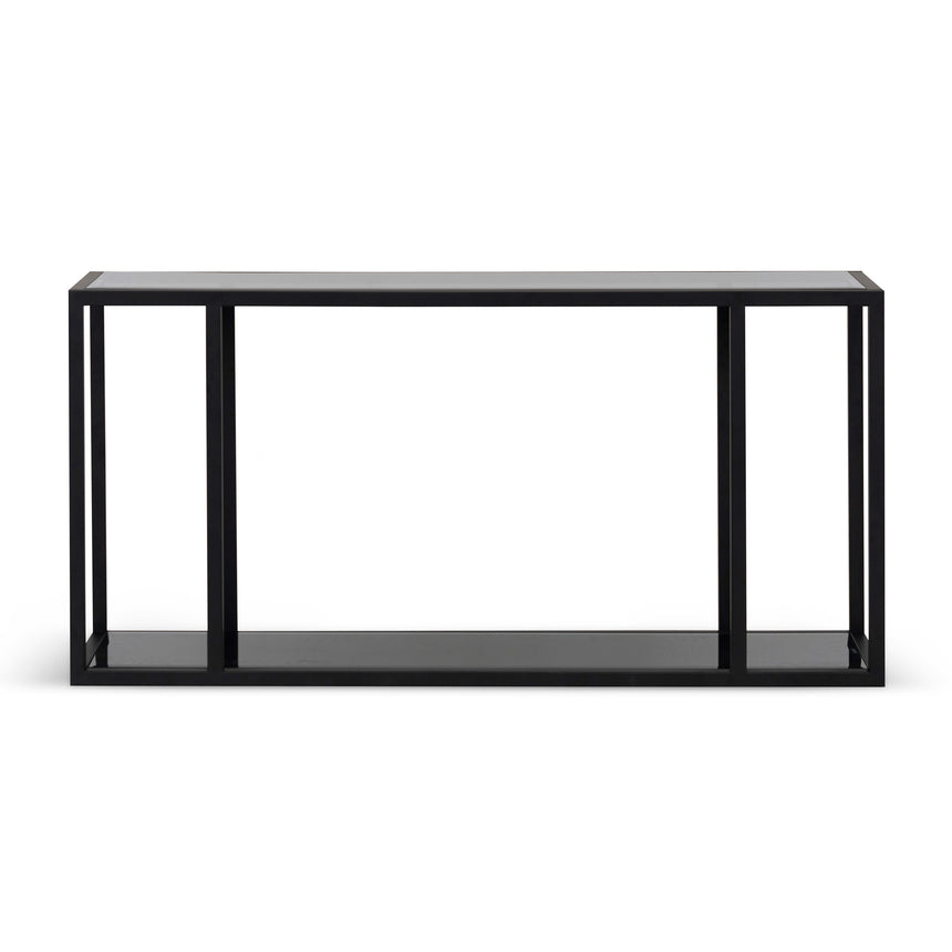 CDT6939-BS 1.6m Grey Glass Console Table - Black