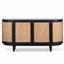 CDT6959-NI 1.7m Black Elm Sideboard - Rattan Doors