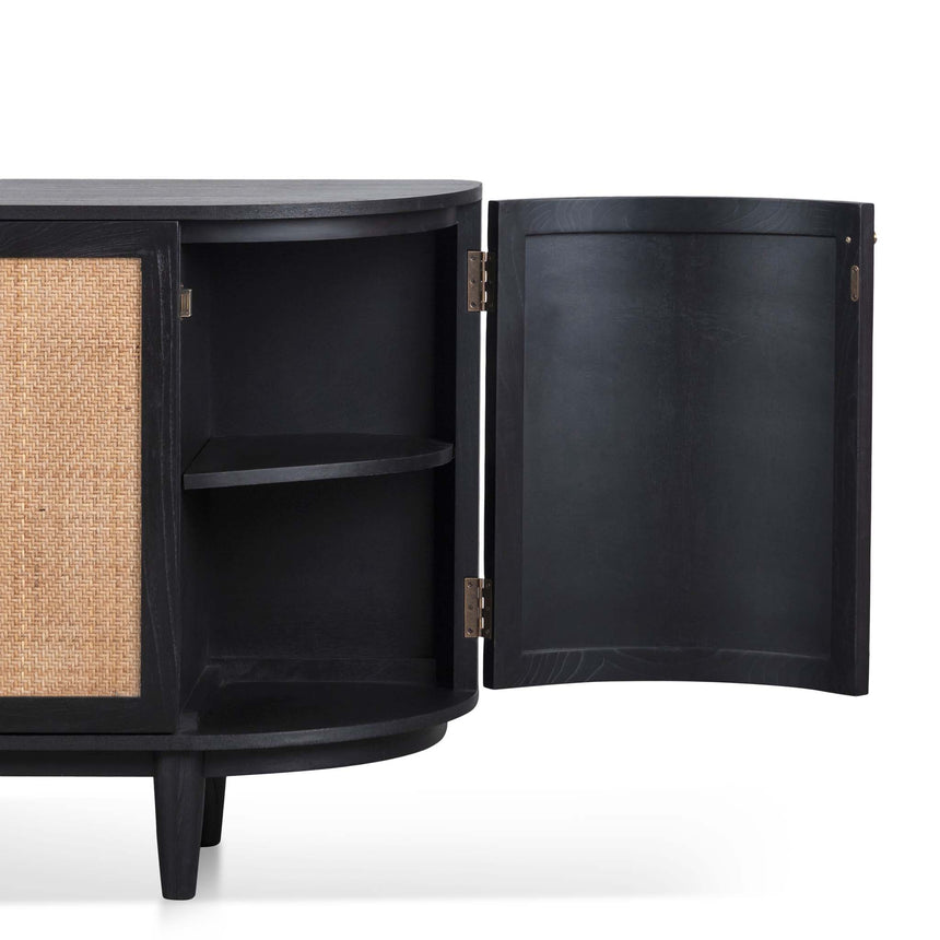 CDT6959-NI 1.7m Black Elm Sideboard - Rattan Doors