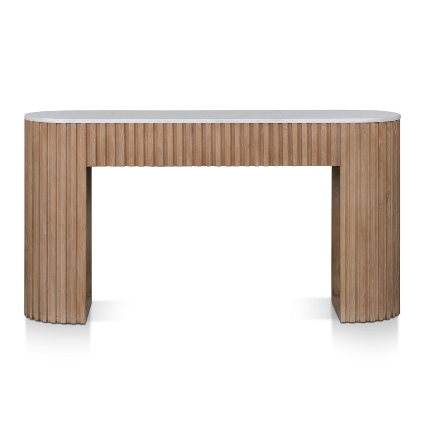CDT6960-NI 1.6m White Marble Console Table - Natural