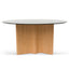 CDT8200-BB 1.5m Round Glass Dining Table - Natural