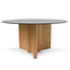 CDT8200-BB 1.5m Round Glass Dining Table - Natural
