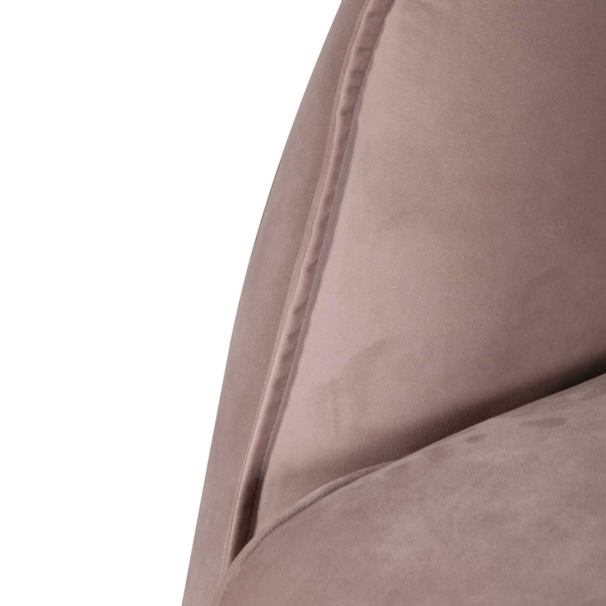 CLC6188 3 Seater Fabric Sofa - Blush with Black Leg