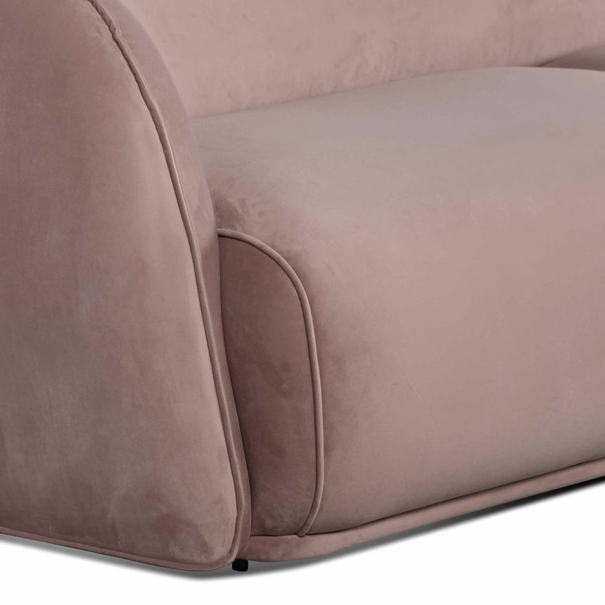 CLC6188 3 Seater Fabric Sofa - Blush with Black Leg