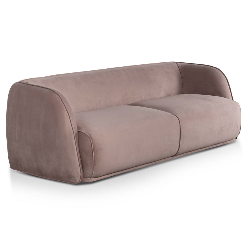 CLC6188 3 Seater Fabric Sofa - Blush with Black Leg