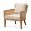 CLC6399-CH Rattan Sand White Cushions Armchair - Distress Natural