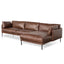 CLC6434-KSO 4 Seater Right Chaise Leather Sofa - Dark Brown