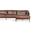 CLC6434-KSO 4 Seater Right Chaise Leather Sofa - Dark Brown