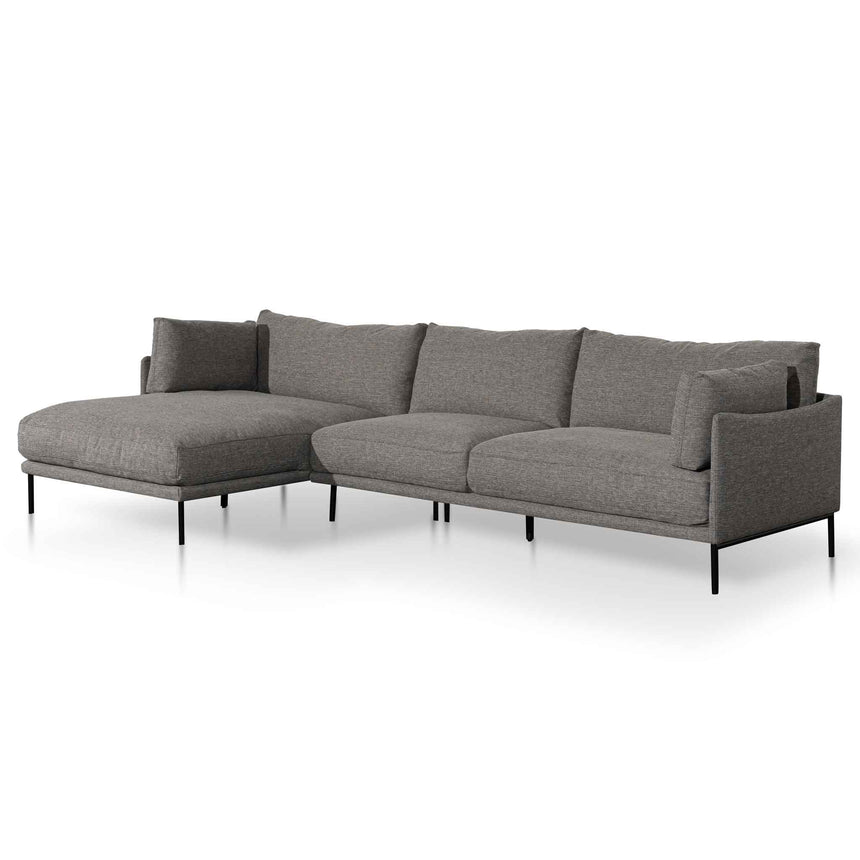 CLC6431-KSO 4 Seater Right Chaise Fabric Sofa - Graphite Grey