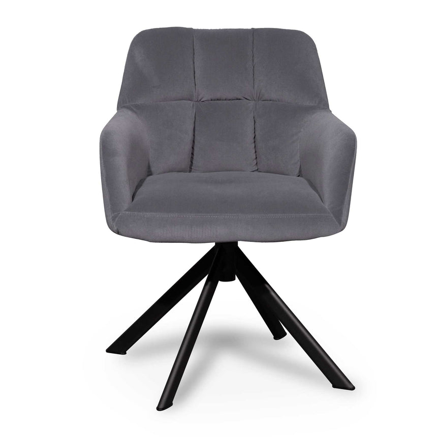 CLC6560-LF Visitor Chair - Dark Grey Velvet with Black Legs