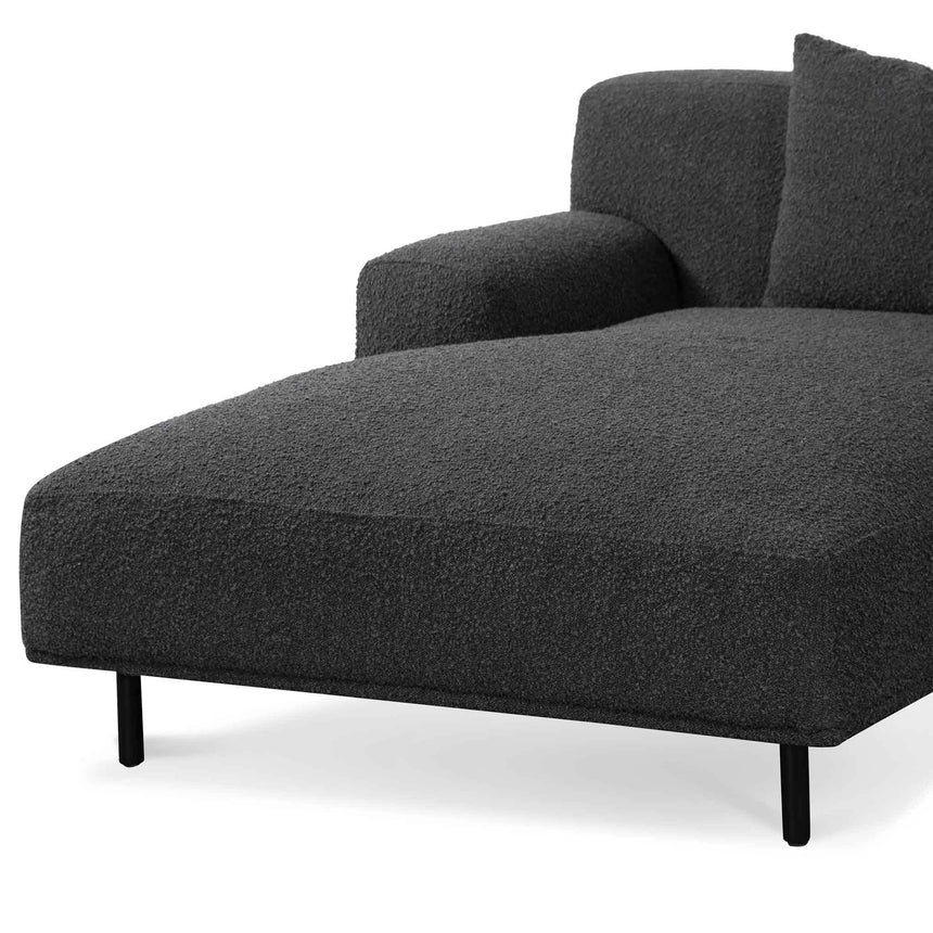 CLC6646-CA Left Chaise Sofa - Charcoal Boucle