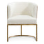 CLC6673-BS Ivory White Boucle Lounge Chair - Brushed Gold