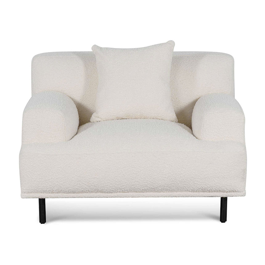 CLC6690-CA Armchair - Ivory White Boucle with Black Legs