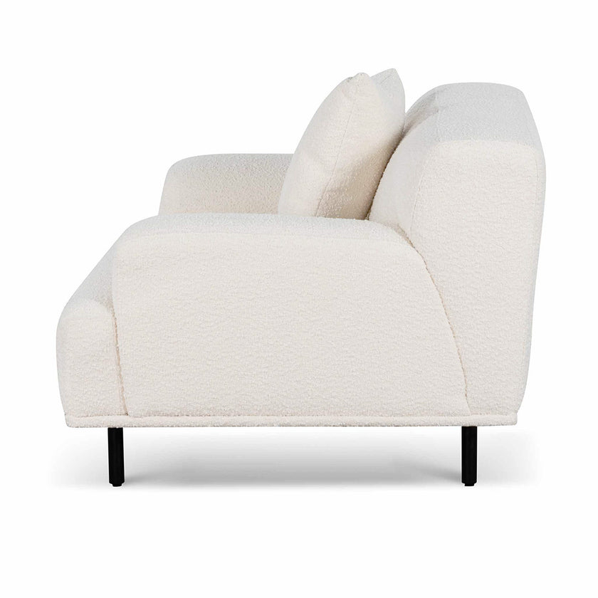 CLC6690-CA Armchair - Ivory White Boucle with Black Legs - Last one