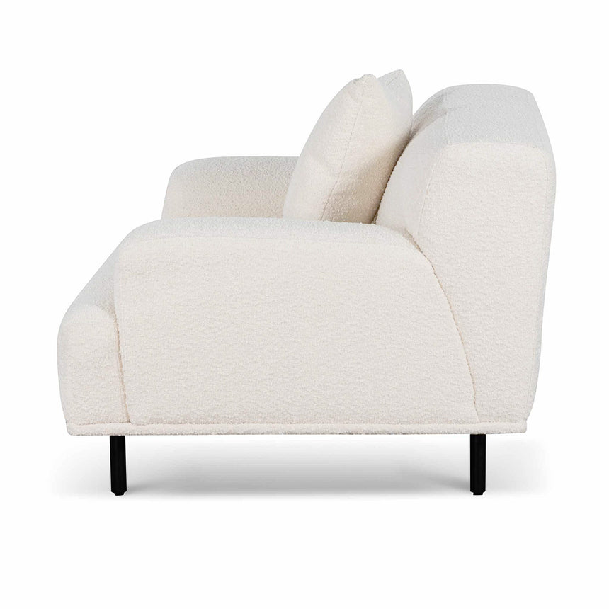 CLC6690-CA Armchair - Ivory White Boucle with Black Legs