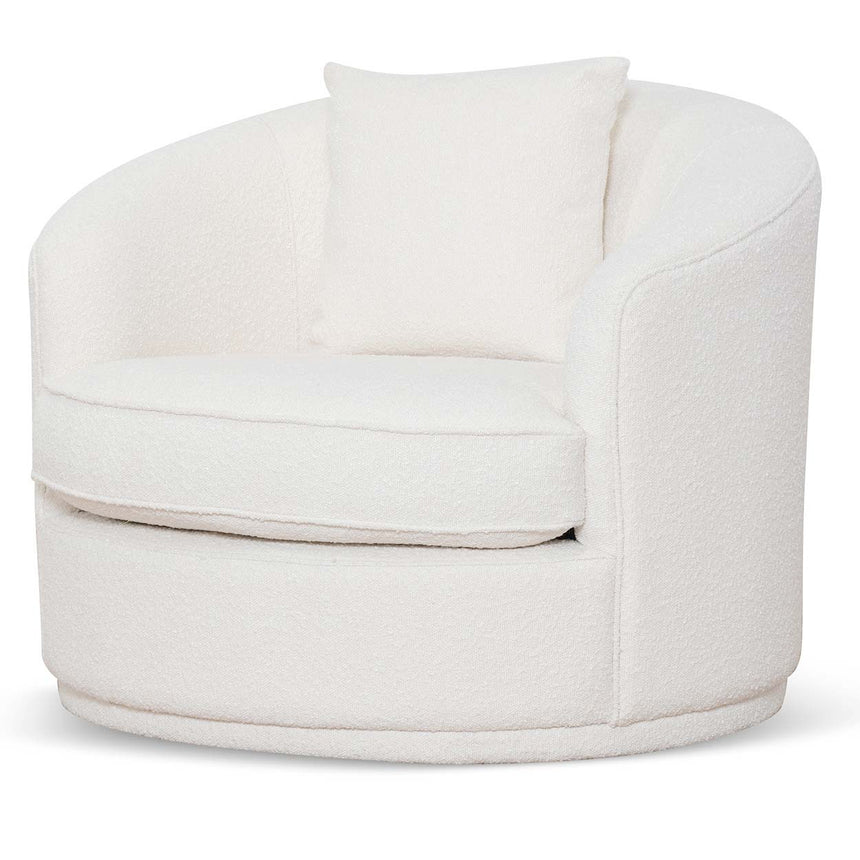 CLC6772-BS Daisy White Boucle Occasional Chair - Brushed Gold Base