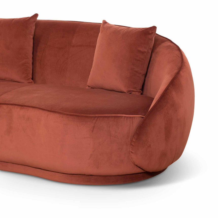 CLC6748-FS Velvet 3 Seater Sofa - Rustic Orange