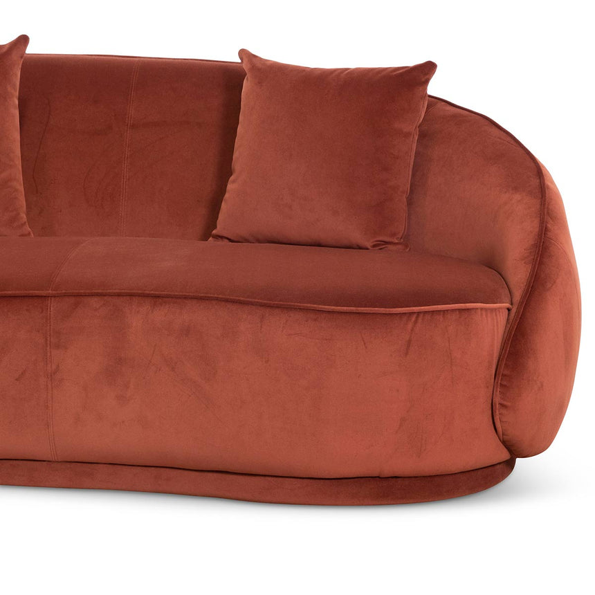 CLC6748-FS Velvet 3 Seater Sofa - Rustic Orange