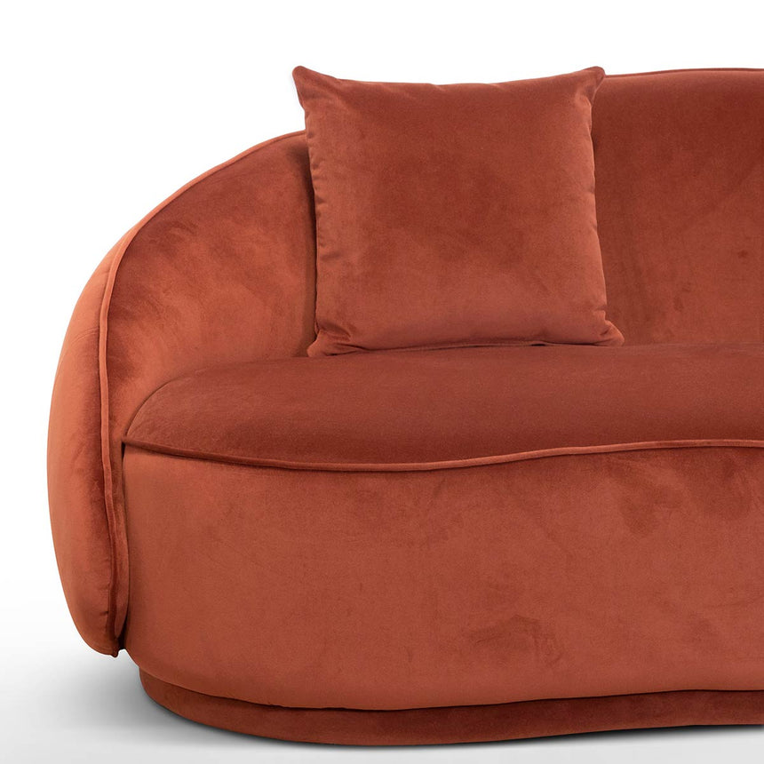 CLC6748-FS Velvet 3 Seater Sofa - Rustic Orange