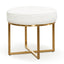 CLC6769-BS Daisy White Boucle Ottoman - Brushed Gold Base