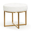 CLC6769-BS Ivory White Boucle Ottoman - Brushed Gold Base