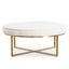 CLC6770-BS 100cm Daisy White Boucle Ottoman - Brushed Gold Base - Last one