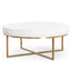 CLC6770-BS 100cm Daisy White Boucle Ottoman - Brushed Gold Base - Last one